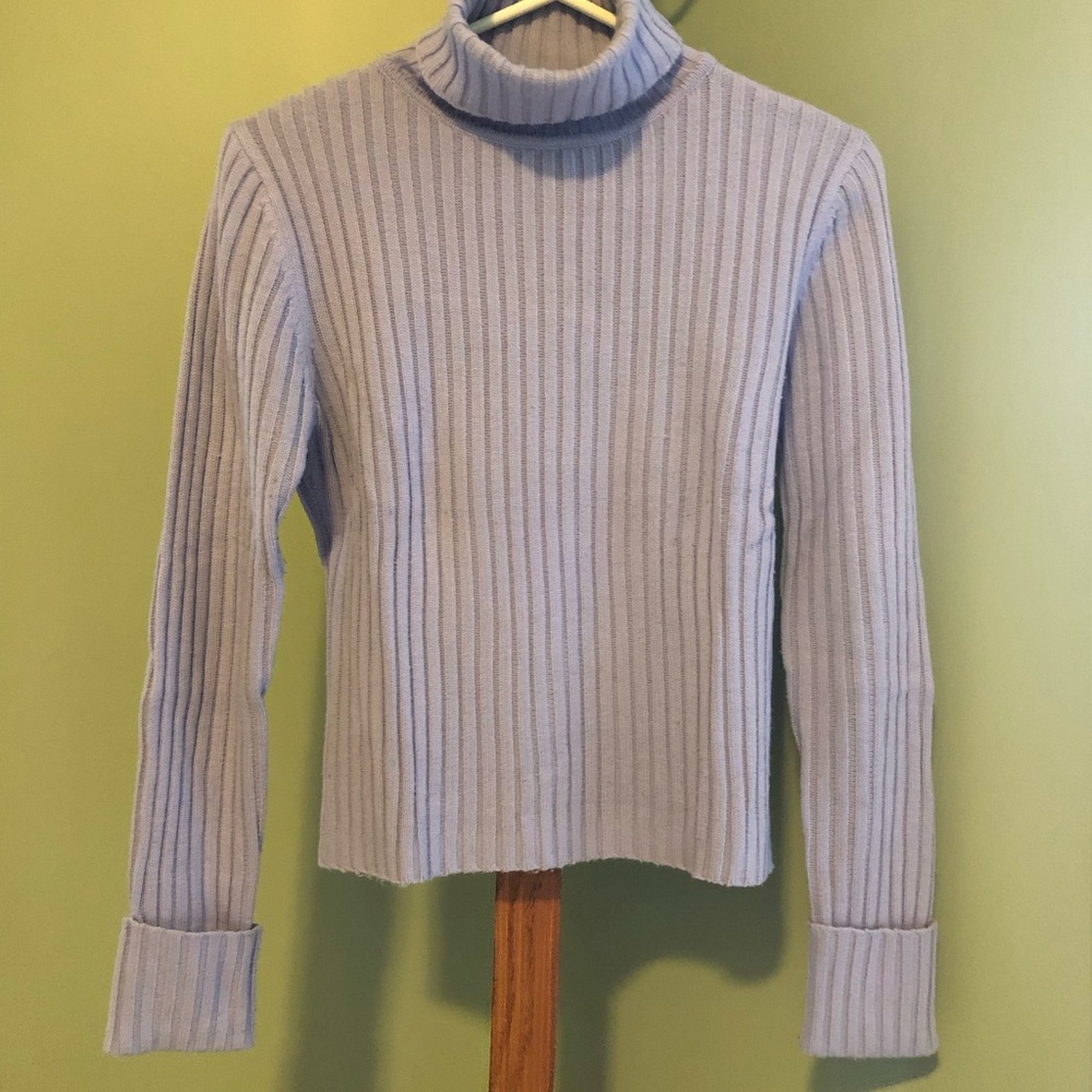 SO Women's Ribbed Turtleneck Sweater - Soft Lavender